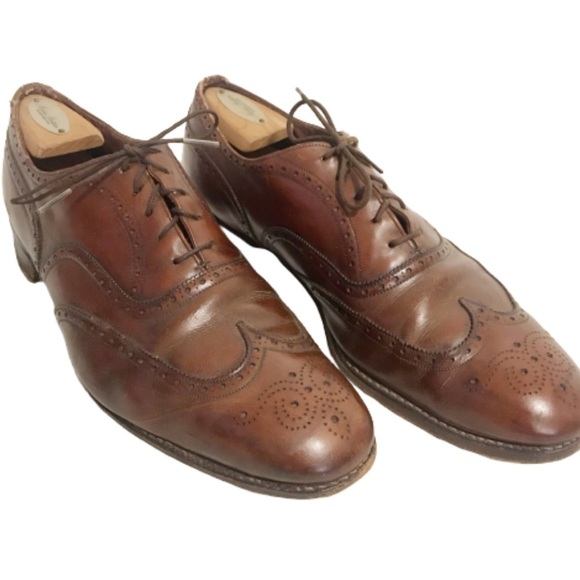 Johnston & Murphy vintage oxford wingtip shoe brown leather lace up size 11 main image 7